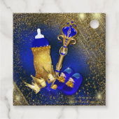 ブルー王室の金ゴールドプリンスベビーシャワー フェイバータグ (裏面)