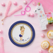 ブルー王室の金ゴールドプリンスベビーシャワー ペーパープレート (パーティー)