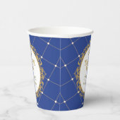 ブルー王室の金ゴールドプリンス男の赤ちゃん誕生会 紙コップ (右)