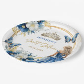 ブルー王室の金ゴールドプリンセスティアラフローラスウィート16 ペーパープレート (アングル)