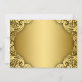 ブルー王室の金ゴールド王冠バプテスマ 招待状 (裏面)