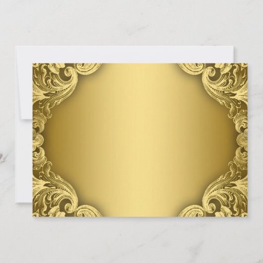 ブルー王室の金ゴールド王冠バプテスマ 招待状 (裏面)