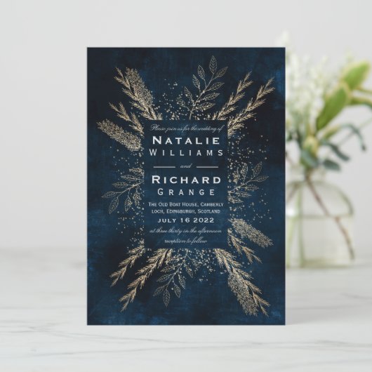 ブルー王室の金ゴールド秋季ハーベストテーマ 招待状 (スタンド正面)