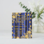 ブルー王室の金ゴールド誕生日パーティーへの招待,女性 招待状 (スタンド正面)