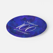 ブルー王室の100と素晴らしい誕生日パーティー ペーパープレート (アングル)