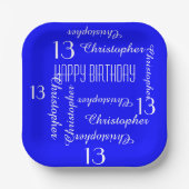 ブルー王室の13thバースデーパーティーリピート名広場 ペーパープレート (正面)