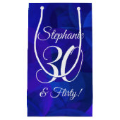 ブルー王室の30歳と誕生日パ気のあるそぶりをしたーティー スモールペーパーバッグ (正面)