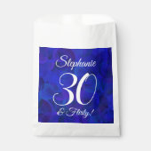 ブルー王室の30歳と誕生日パ気のあるそぶりをしたーティー フェイバーバッグ (正面)