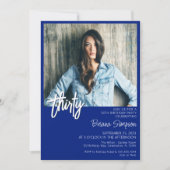 ブルー王室の30thバースデーフォト招待状 招待状 (正面)