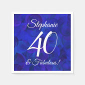 ブルー王室の40と素晴らしい誕生日パーティー スタンダードカクテルナプキン (正面)