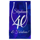 ブルー王室の40と素晴らしい誕生日パーティー スモールペーパーバッグ (正面)