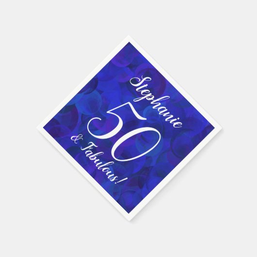 ブルー王室の50と素晴らしい誕生日パーティナプキンス スタンダードカクテルナプキン (角)