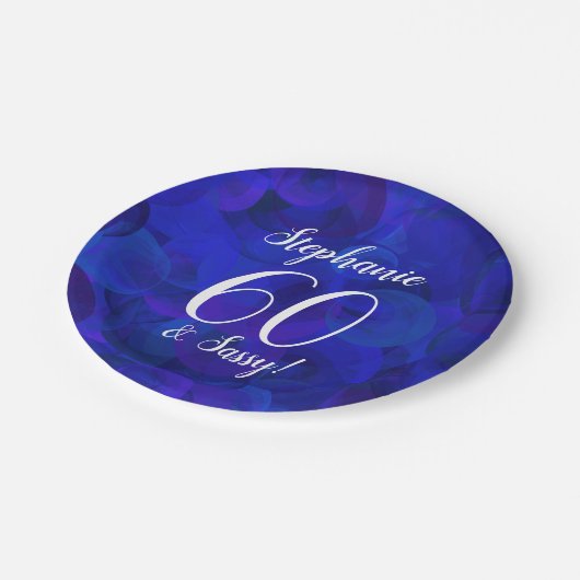 ブルー王室の60とサッシー誕生日パーティー ペーパープレート