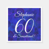 ブルー王室の60とセンセーショナル誕生日パーティー スタンダードカクテルナプキン (正面)