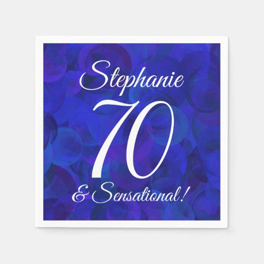 ブルー王室の70とセンセーショナルな誕生日パーティー スタンダードカクテルナプキン (正面)