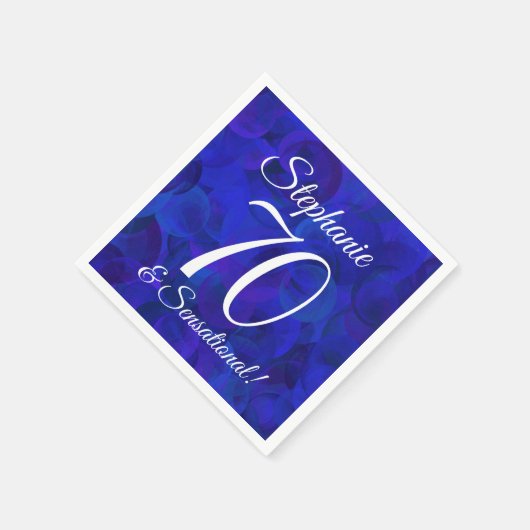 ブルー王室の70とセンセーショナルな誕生日パーティー スタンダードカクテルナプキン (角)