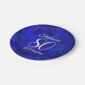 ブルー王室の80と素晴らしい誕生日パーティー ペーパープレート (アングル)