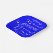 ブルー王室の95th誕生日パーティーリピート名スクエア ペーパープレート (傾斜あり)