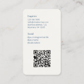 ブルー王室の&クリーミーアイボリー写真ソーシャルQRコード 名刺 (裏面)