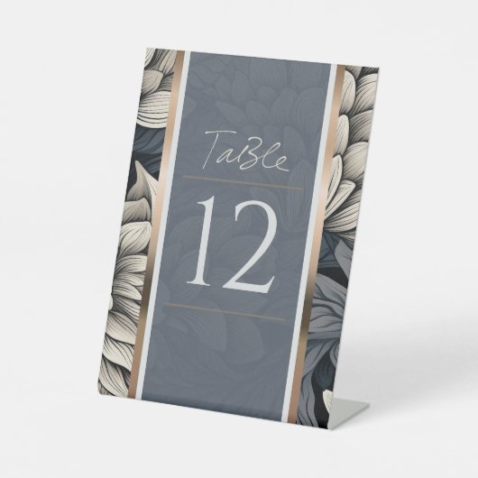 ブルー王室の&シャンパンホワイト 台座サイン (正面)