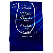 ブルー王室の、ダイヤモンドとハート ミディアムペーパーバッグ (正面)