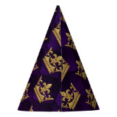 ブルー王室の&パープルクラウンプリンスバースデーパーティー パーティーハット (裏面)