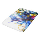 ブルー王室の&ピンク抽象芸術流体アート バスマット (アングル)