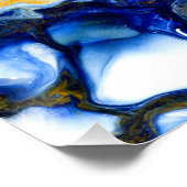 ブルー王室の&ピンク抽象芸術流体アート ポスター (コーナー)