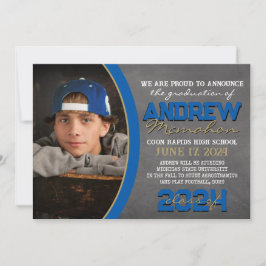 ブルー王室の&ブロンズの黒板グラッド発表 招待状