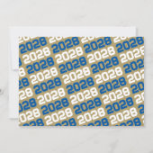 ブルー王室の&ブロンズ3写真卒業ありがとう 招待状 (裏面)