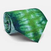 ブルー王室の+ミントグリーン+ホワイトオリエンタル絞り染めプリント ネクタイ (ロール)