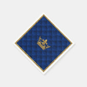 ブルー王室の&金ゴールドクラウンエレガントストーリ王室のブック スタンダードカクテルナプキン (角)