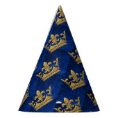 ブルー王室の&金ゴールドクラウンプリンスバースデーパーティー パーティーハット (左)