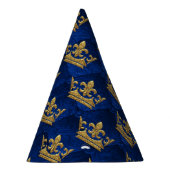 ブルー王室の&金ゴールドクラウンプリンスバースデーパーティー パーティーハット (右)