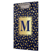 ブルー王室の&金ゴールドグラムヒョウプリント クリップボード (左)