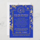 ブルー王室の&金ゴールドスクールクラス懇親会 招待状 (正面)