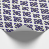 ブルー王室の&金ゴールドラグジュアリーホリデー ラッピングペーパー (角)