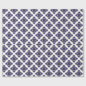 ブルー王室の&金ゴールドラグジュアリーホリデー ラッピングペーパー (フラット)