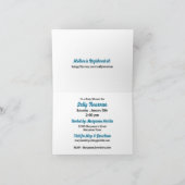 ブルー男の子のベビーシューズ赤ちゃんシャワー 招待状 (内部)