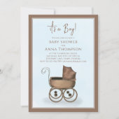 ブルー男の子のヴィンテージギフトレジストリだ 招待状 (正面)