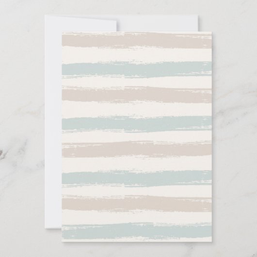 ブルー男の子服の赤ちゃんシャワー 招待状 (裏面)