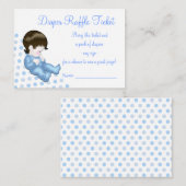 ブルー男の赤ちゃんおむつラッフルチケット エンクロージャーカード (正面/裏面)