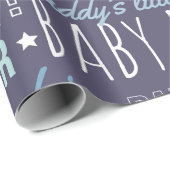 ブルー男の赤ちゃんことわざベビーシャワーベビーギフト ラッピングペーパー (ロールコーナー)