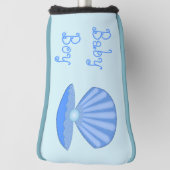 ブルー男の赤ちゃんオイスターシェルとパールカスタム ゴルフヘッドカバー (回転90)