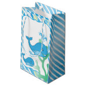 ブルー男の赤ちゃんクジラ スモールペーパーバッグ (裏面アングル)