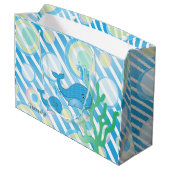 ブルー男の赤ちゃんクジラ ラージペーパーバッグ (裏面アングル)