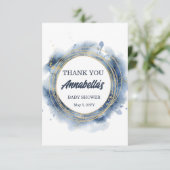 ブルー男の赤ちゃんシャワーサンキューカード サンキューカード (スタンド正面)