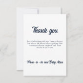 ブルー男の赤ちゃんシャワーサンキューカード サンキューカード (裏面)