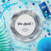 ブルー男の赤ちゃんシャワーラウンド ペーパープレート (パーティー)