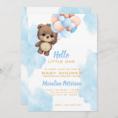 ブルー男の赤ちゃんシャワー招待状 シーズンカード (正面/裏面)